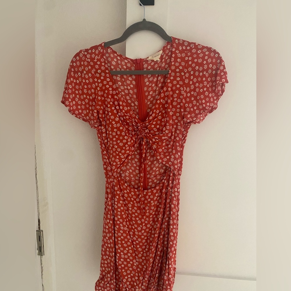 Red dress with flowers from pacsun